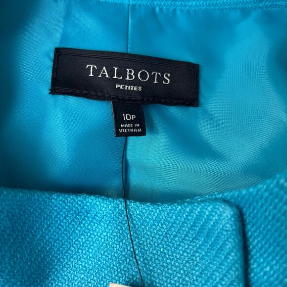 NWT Talbots Petite Linen Turquoise Jacket Size 10P - Picture 6 of 6